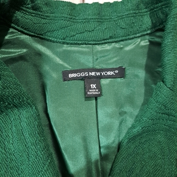 Briggs New York Green Blazer 1X - Picture 2 of 12